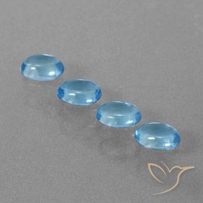 3.72 ctw Blue Topaz Stones, Natural Topaz in Oval Cabochon Shape for Sale