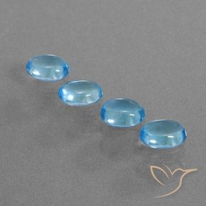 3.82 ct Swiss Blue Topaz, 6.9 x 5.1 mm Oval Cut From Brazil, Photo A