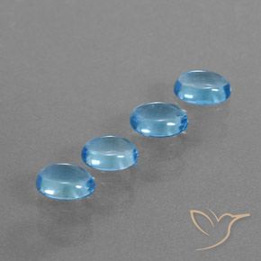 3.89 ct Swiss Blue Topaz, 6.9 x 5.1 mm Oval Cut From Brazil, Photo A