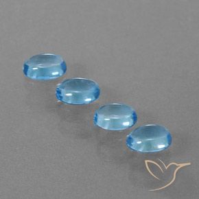 3.89 ctw Blue Topaz Stones, Natural Topaz in Oval Cabochon Shape for Sale