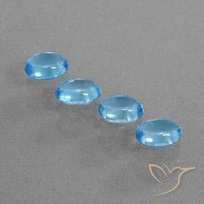 3.94 ct Swiss Blue Topaz, 7 x 5.2 mm Oval Cut From Brazil, Photo A