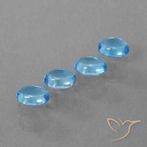 3.94 ctw Blue Topaz Stones, Natural Topaz in Oval Cabochon Shape for Sale