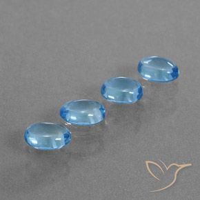 4.04 ct Swiss Blue Topaz, 7.1 x 5.2 mm Oval Cut From Brazil, Photo A