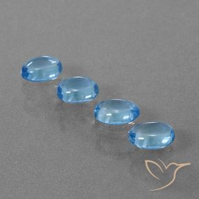 4.04 ctw Blue Topaz Stones, Natural Topaz in Oval Cabochon Shape for Sale