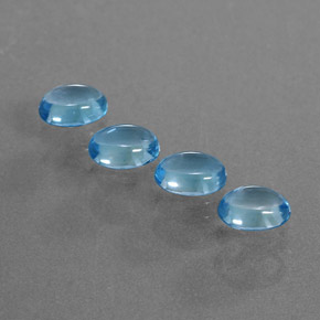 Medium Blue Топаз Камень - 1.1ct Овал Кабошон (ID: 376996)