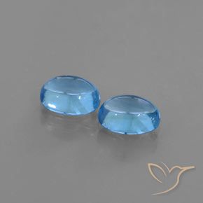 2.12 ctw Blue Topaz Stones, Natural Topaz in Oval Cabochon Shape for Sale