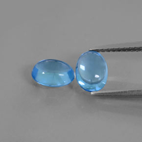 Swiss Blue Topaz Gem - 1.1ct Oval Cabochon (ID: 377017)
