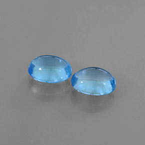 2.12 ctw Blue Topaz Stones, Natural Topaz in Oval Cabochon Shape for Sale