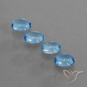 3.55 ct Swiss Blue Topaz, 6.8 x 5 mm Oval Cut From Brazil, Photo A
