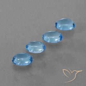 3.55 ctw Blue Topaz Stones, Natural Topaz in Oval Cabochon Shape for Sale
