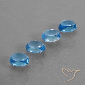 5.07 ct Swiss Blue Topaz, 6.9 x 5.1 mm Oval Cut From Brazil, Photo A