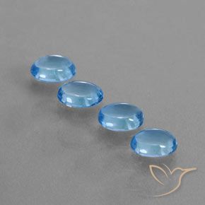 3.94 ct Swiss Blue Topaz, 7 x 5.1 mm Oval Cut From Brazil, Photo A