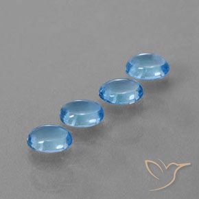 3.94 ctw Blue Topaz Stones, Natural Topaz in Oval Cabochon Shape for Sale