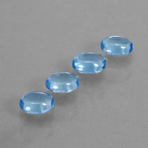 Deep Swiss Blue Топаз Камень - 1.1ct Овал Кабошон (ID: 377064)