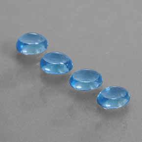 Deep Azure Topaz Gem - 1.3ct Oval Cabochon (ID: 377065)