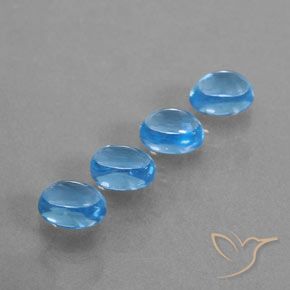 5.64 ct Swiss Blue Topaz, 7.1 x 5.2 mm Oval Cut From Brazil, Photo A