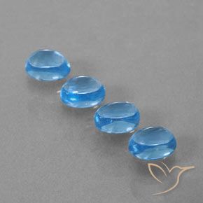 5.64 ctw Blue Topaz Stones, Natural Topaz in Oval Cabochon Shape for Sale