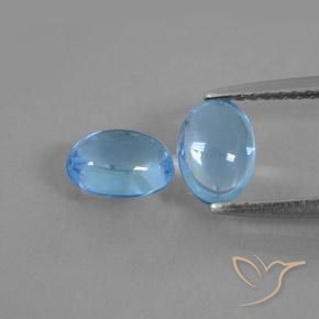 2.1 ct Swiss Blue Topaz, 6.9 x 5 mm Oval Cut From Brazil, Photo A