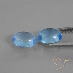 Topaz Gemstones in 7 x 5 mm (calibrated) Size for Sale, Topaz Stones in Swiss Blue Color
