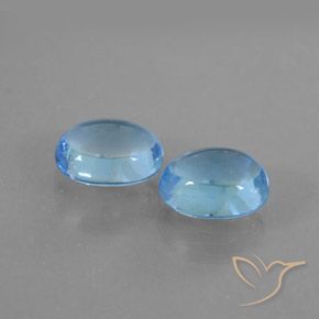2.12 ctw Blue Topaz Stones, Natural Topaz in Oval Cabochon Shape for Sale