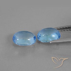 Topaz Gemstones in 7 x 5 mm (calibrated) Size for Sale, Topaz Stones in Swiss Blue Color