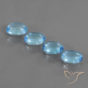 8mm x 10mm Frosted Topaz Oval Cabochon 2 Pcs #UP730