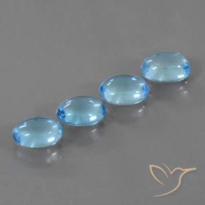 3.93 ctw Blue Topaz Stones, Natural Topaz in Oval Cabochon Shape for Sale