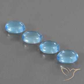 Topaz Gemstones in 7 x 5 mm (calibrated) Size for Sale, Topaz Stones in Swiss Blue Color