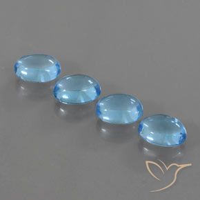 4 ct Swiss Blue Topaz, 6.9 x 5.1 mm Oval Cut From Brazil, Photo A