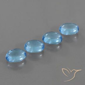 4.00 ctw Blue Topaz Stones, Natural Topaz in Oval Cabochon Shape for Sale
