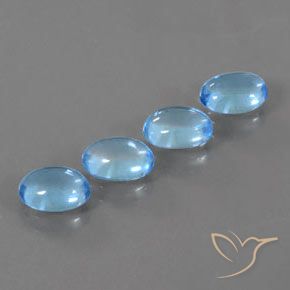 3.94 ctw Blue Topaz Stones, Natural Topaz in Oval Cabochon Shape for Sale