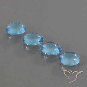 4.12 ct Swiss Blue Topaz, 7.1 x 5.1 mm Oval Cut From Brazil, Photo A