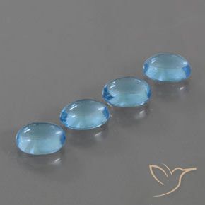 4.12 ctw Blue Topaz Stones, Natural Topaz in Oval Cabochon Shape for Sale