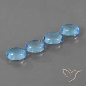 4.30 ctw Blue Topaz Stones, Natural Topaz in Oval Cabochon Shape for Sale