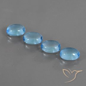 Topaz Gemstones in 7 x 5 mm (calibrated) Size for Sale, Topaz Stones in Swiss Blue Color