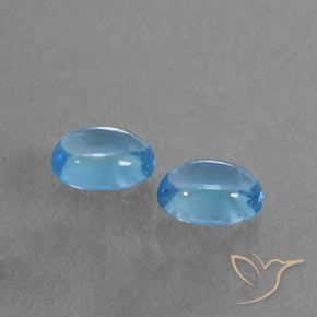 2.30 ctw Blue Topaz Stones, Natural Topaz in Oval Cabochon Shape for Sale