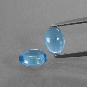Swiss Blue Topaz Gem - 1ct Oval Cabochon (ID: 377160)