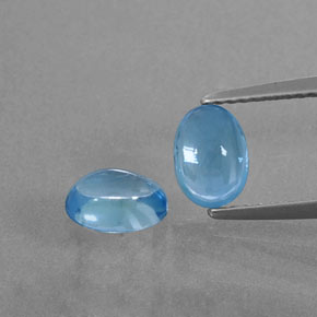 Deep Baby Blue Topaz Gem - 1.1ct Oval Cabochon (ID: 377163)
