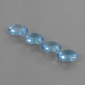 Deep Swiss Blue Topaz Gem - 0.8ct Oval Cabochon (ID: 377178)