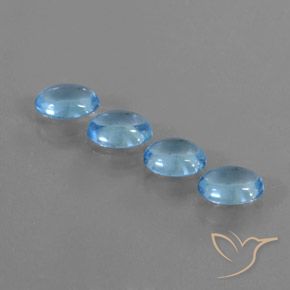3.57 ct Swiss Blue Topaz, 6.8 x 5 mm Oval Cut From Brazil, Photo A