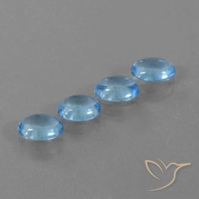 3.57 ctw Blue Topaz Stones, Natural Topaz in Oval Cabochon Shape for Sale