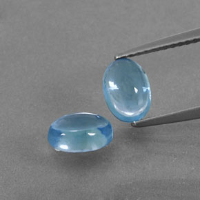 Medium Blue Topaz Gem - 1.3ct Oval Cabochon (ID: 377221)