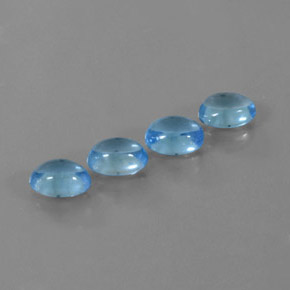 3.96 ctw Blue Topaz Stones, Natural Topaz in Oval Cabochon Shape for Sale