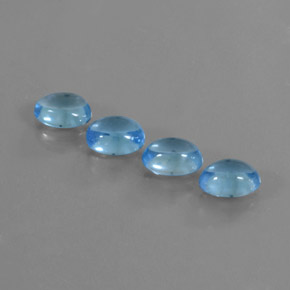 Topaz Gemstones in 7 x 5 mm (calibrated) Size for Sale, Topaz Stones in Swiss Blue Color