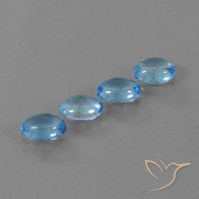 3.95 ctw Blue Topaz Stones, Natural Topaz in Oval Cabochon Shape for Sale