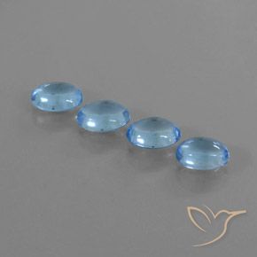 4.01 ct Swiss Blue Topaz, 7 x 5.2 mm Oval Cut From Brazil, Photo A