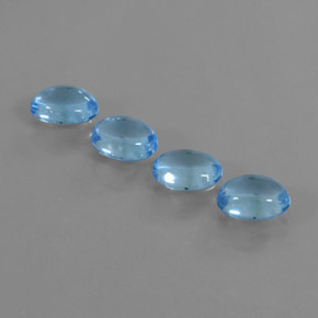 Свисс-Блю Топаз Камень - 1.1ct Овал Кабошон (ID: 377250)