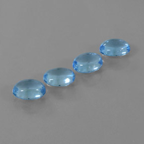 4.57 ctw Blue Topaz Stones, Natural Topaz in Oval Cabochon Shape for Sale