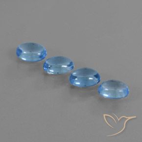 4.39 ct Swiss Blue Topaz, 7.1 x 5.2 mm Oval Cut From Brazil, Photo A