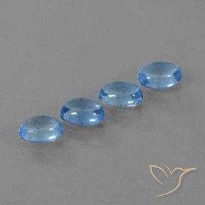 4.39 ctw Blue Topaz Stones, Natural Topaz in Oval Cabochon Shape for Sale